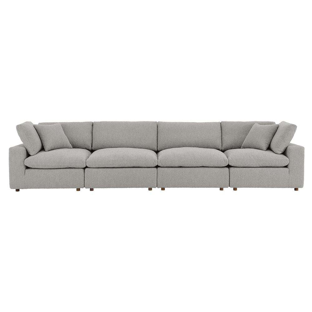 Modway - Commix Down Filled Overstuffed Boucle Fabric 4-Seater Sofa in Light Gray - EEI-6364-LGR veiw 3