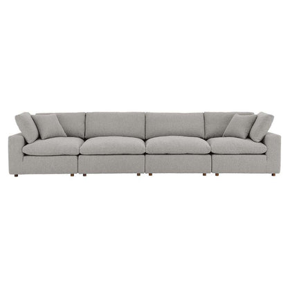 Modway - Commix Down Filled Overstuffed Boucle Fabric 4-Seater Sofa in Light Gray - EEI-6364-LGR veiw 3