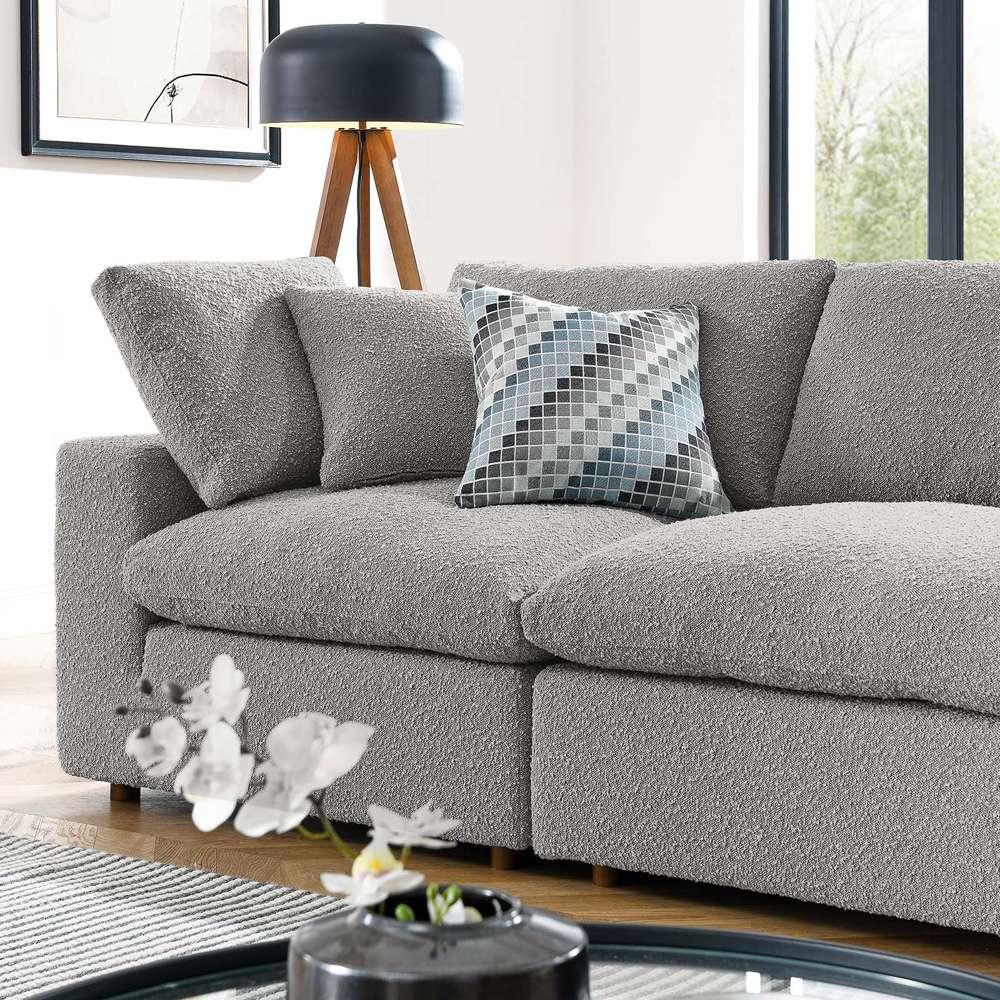 Modway - Commix Down Filled Overstuffed Boucle Fabric 4-Seater Sofa in Light Gray - EEI-6364-LGR veiw 4