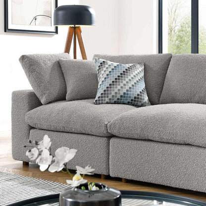 Modway - Commix Down Filled Overstuffed Boucle Fabric 4-Seater Sofa in Light Gray - EEI-6364-LGR veiw 4