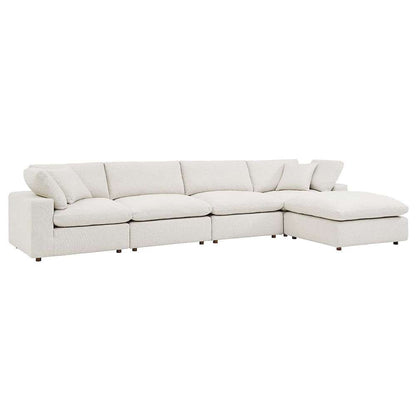 Modway - Commix Down Filled Overstuffed Boucle Fabric 5-Piece Sectional Sofa in Ivory - EEI-6365-IVO veiw 1