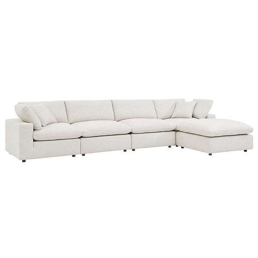 Modway - Commix Down Filled Overstuffed Boucle Fabric 5-Piece Sectional Sofa in Ivory - EEI-6365-IVO veiw 1