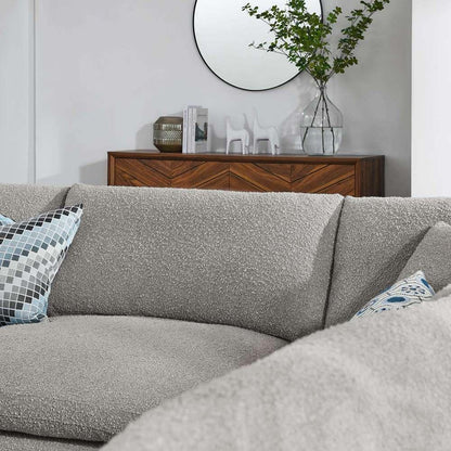Modway - Commix Down Filled Overstuffed Boucle Fabric 5-Piece Sectional Sofa in Light Gray - EEI-6367-LGR veiw 4