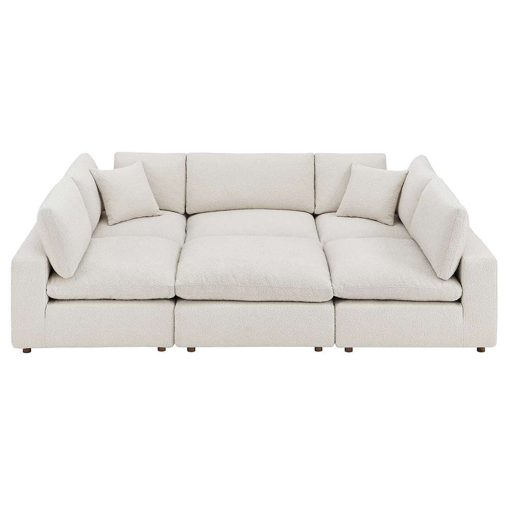 Modway - Commix Down Filled Overstuffed Boucle Fabric 6-Piece Sectional Sofa in Ivory - EEI-6372-IVO veiw 1