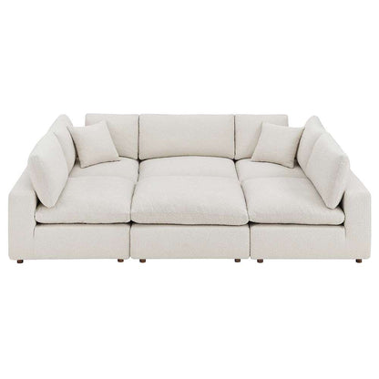 Modway - Commix Down Filled Overstuffed Boucle Fabric 6-Piece Sectional Sofa in Ivory - EEI-6372-IVO veiw 1