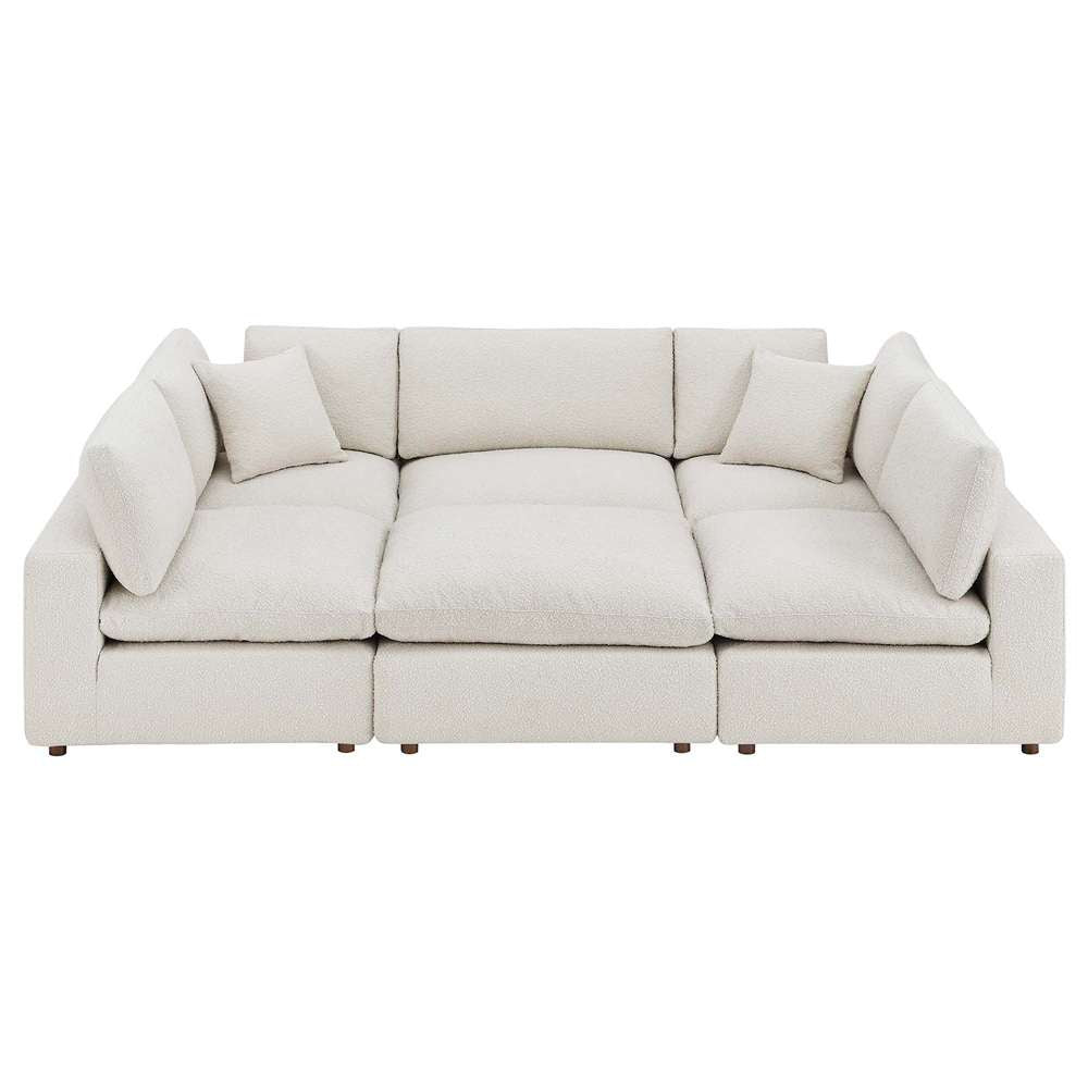 Modway - Commix Down Filled Overstuffed Boucle Fabric 6-Piece Sectional Sofa in Ivory - EEI-6372-IVO veiw 2