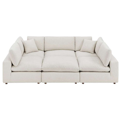 Modway - Commix Down Filled Overstuffed Boucle Fabric 6-Piece Sectional Sofa in Ivory - EEI-6372-IVO veiw 2