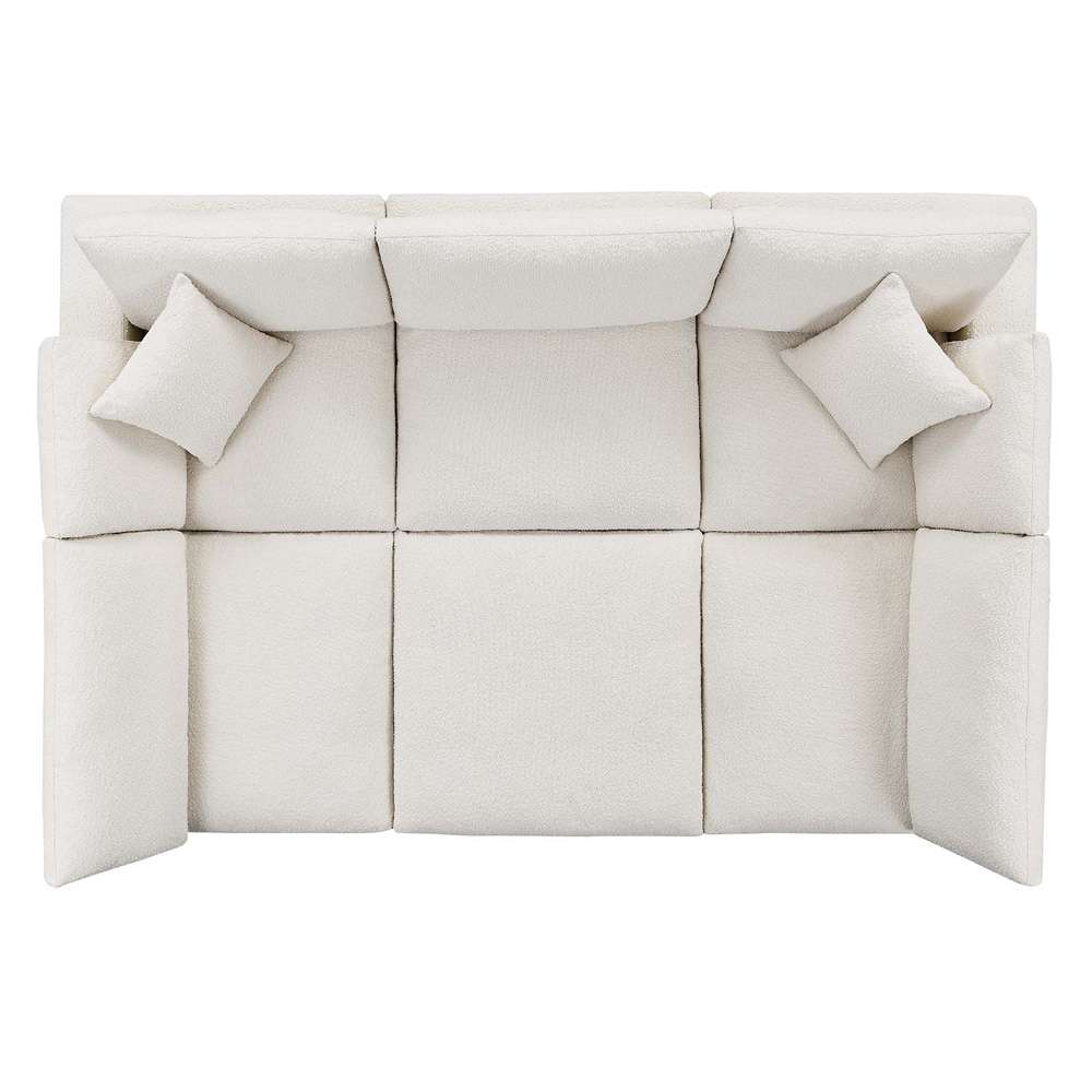 Modway - Commix Down Filled Overstuffed Boucle Fabric 6-Piece Sectional Sofa in Ivory - EEI-6372-IVO veiw 3