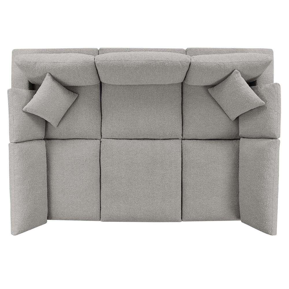 Modway - Commix Down Filled Overstuffed Boucle Fabric 6-Piece Sectional Sofa in Light Gray - EEI-6372-LGR veiw 3