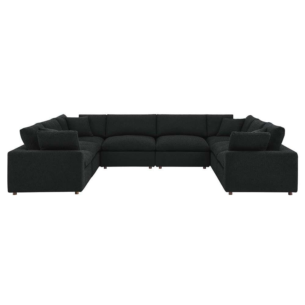 Modway - Commix Down Filled Overstuffed Boucle Fabric 8-Piece Sectional Sofa - EEI-6371-BLK veiw 1