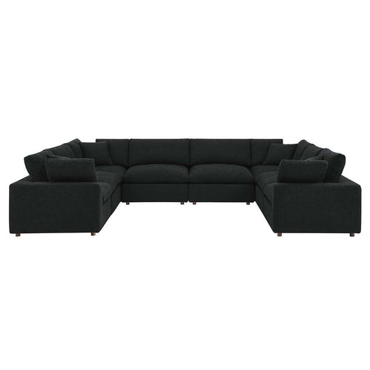 Modway - Commix Down Filled Overstuffed Boucle Fabric 8-Piece Sectional Sofa - EEI-6371-BLK veiw 1
