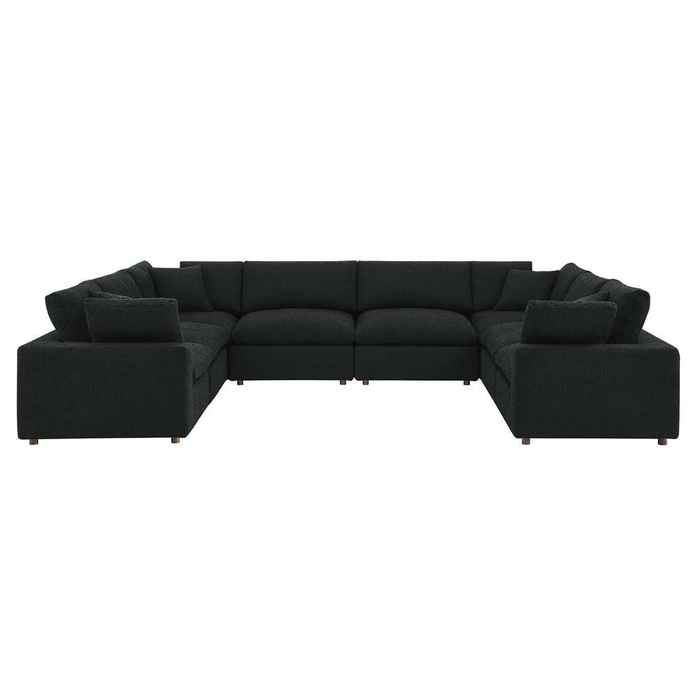 Modway - Commix Down Filled Overstuffed Boucle Fabric 8-Piece Sectional Sofa - EEI-6371-BLK veiw 2