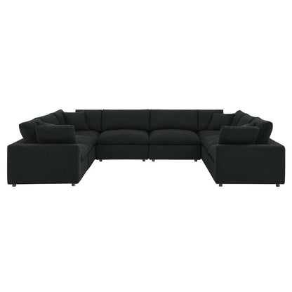 Modway - Commix Down Filled Overstuffed Boucle Fabric 8-Piece Sectional Sofa - EEI-6371-BLK veiw 2