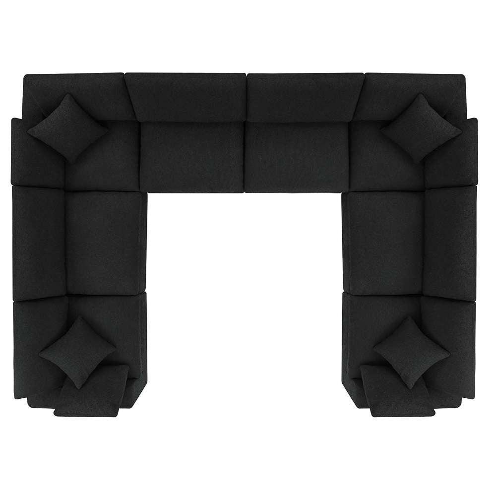 Modway - Commix Down Filled Overstuffed Boucle Fabric 8-Piece Sectional Sofa - EEI-6371-BLK veiw 3