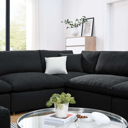 Modway - Commix Down Filled Overstuffed Boucle Fabric 8-Piece Sectional Sofa - EEI-6371-BLK veiw 4