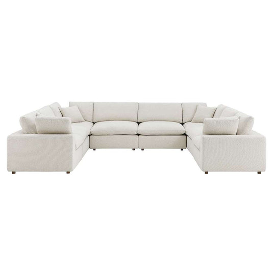Modway - Commix Down Filled Overstuffed Boucle Fabric 8-Piece Sectional Sofa - EEI-6371-IVO veiw 1