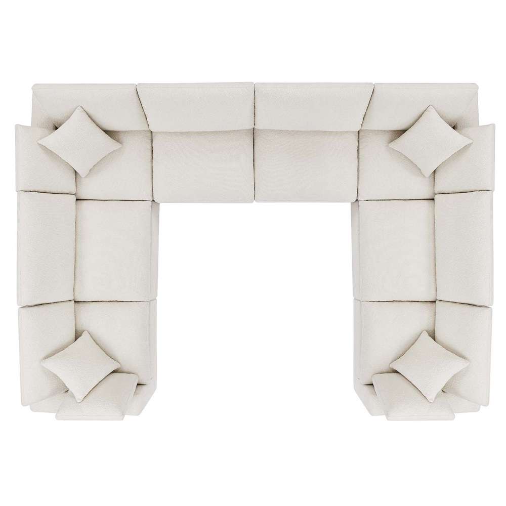 Modway - Commix Down Filled Overstuffed Boucle Fabric 8-Piece Sectional Sofa - EEI-6371-IVO veiw 3