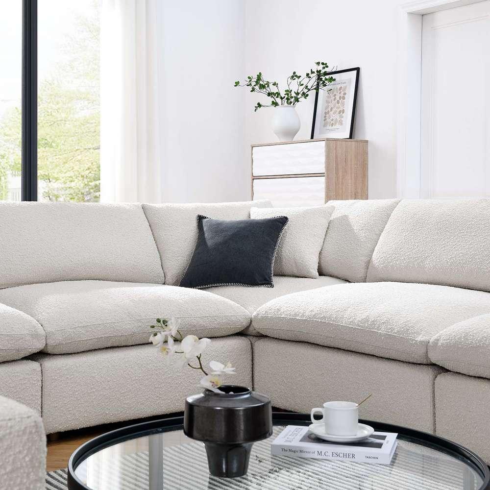 Modway - Commix Down Filled Overstuffed Boucle Fabric 8-Piece Sectional Sofa - EEI-6371-IVO veiw 4