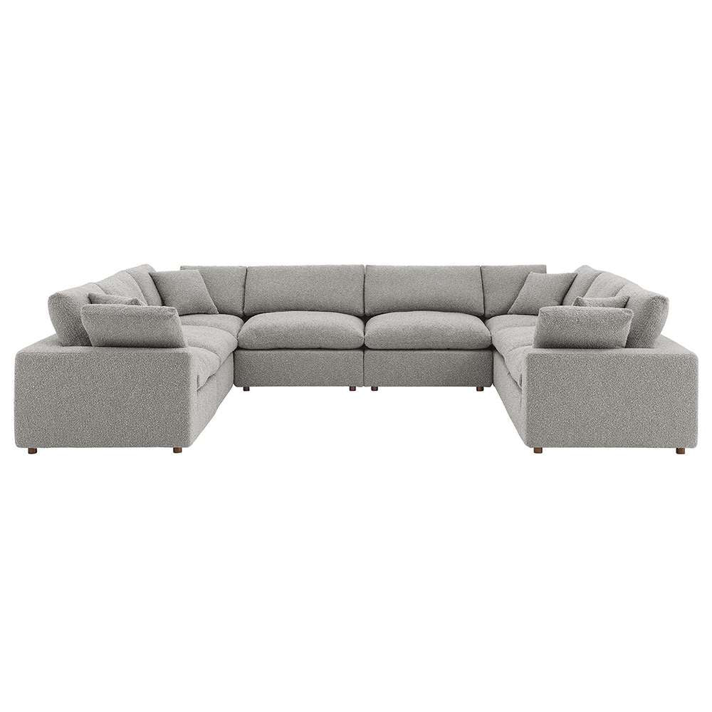 Modway - Commix Down Filled Overstuffed Boucle Fabric 8-Piece Sectional Sofa in Light Gray - EEI-6371-LGR veiw 1
