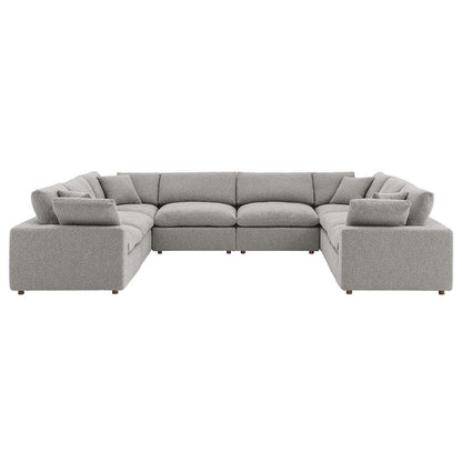 Modway - Commix Down Filled Overstuffed Boucle Fabric 8-Piece Sectional Sofa in Light Gray - EEI-6371-LGR veiw 1