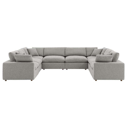 Modway - Commix Down Filled Overstuffed Boucle Fabric 8-Piece Sectional Sofa in Light Gray - EEI-6371-LGR veiw 2
