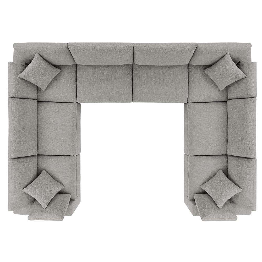 Modway - Commix Down Filled Overstuffed Boucle Fabric 8-Piece Sectional Sofa in Light Gray - EEI-6371-LGR veiw 3