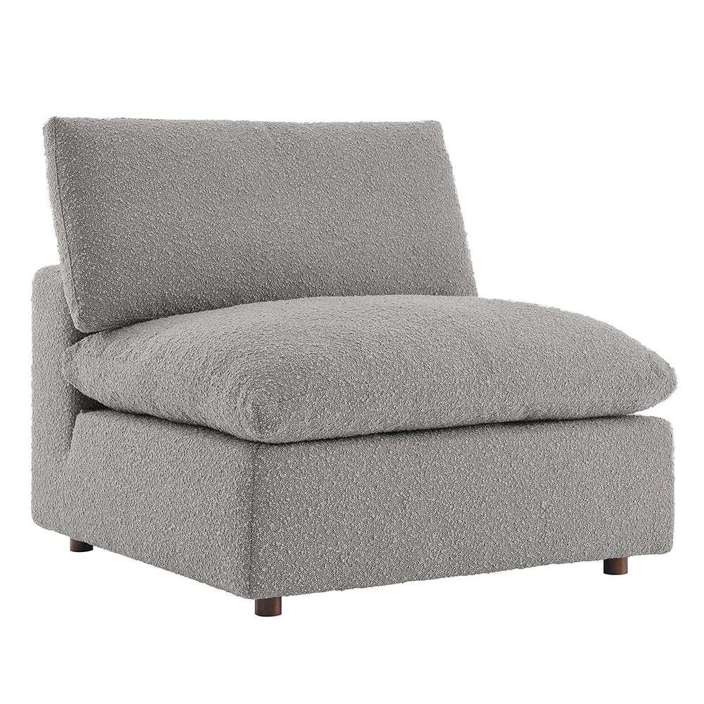 Modway - Commix Down Filled Overstuffed Boucle Fabric Armless Chair in Light Gray - EEI-6257-LGR veiw 1
