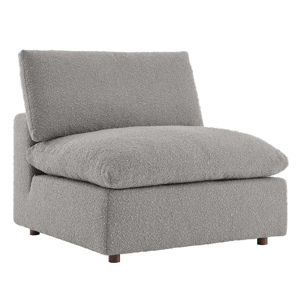 Modway - Commix Down Filled Overstuffed Boucle Fabric Armless Chair in Light Gray - EEI-6257-LGR veiw 2