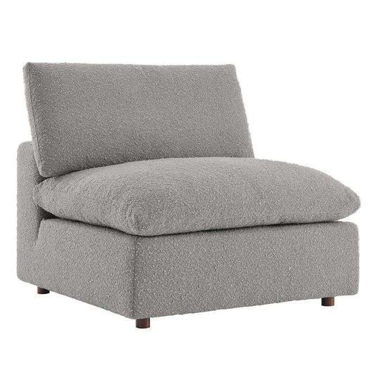 Modway - Commix Down Filled Overstuffed Boucle Fabric Armless Chair in Light Gray - EEI-6257-LGR veiw 2