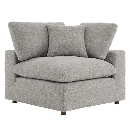 Modway - Commix Down Filled Overstuffed Boucle Fabric Corner Chair in Light Gray - EEI-6259-LGR veiw 4