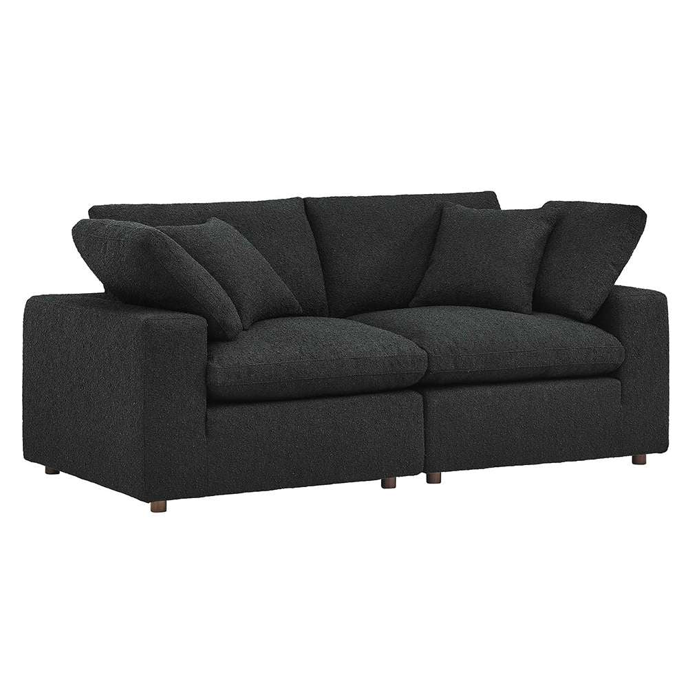 Modway - Commix Down Filled Overstuffed Boucle Fabric Loveseat - EEI-6361-BLK veiw 1
