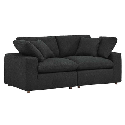 Modway - Commix Down Filled Overstuffed Boucle Fabric Loveseat - EEI-6361-BLK veiw 2