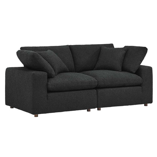 Modway - Commix Down Filled Overstuffed Boucle Fabric Loveseat - EEI-6361-BLK veiw 2