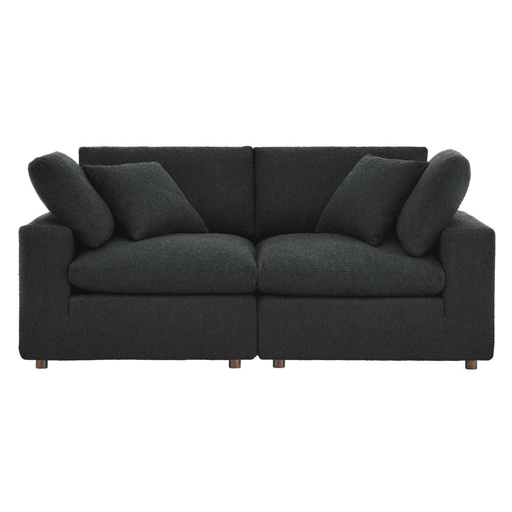 Modway - Commix Down Filled Overstuffed Boucle Fabric Loveseat - EEI-6361-BLK veiw 3