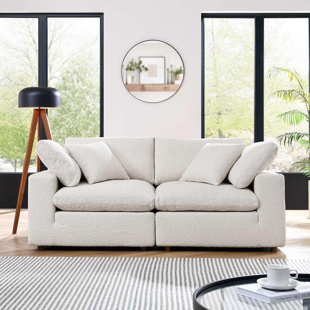 Modway - Commix Down Filled Overstuffed Boucle Fabric Loveseat - EEI-6361-IVO veiw 5