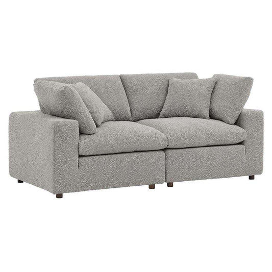 Modway - Commix Down Filled Overstuffed Boucle Fabric Loveseat in Light Gray - EEI-6361-LGR veiw 1