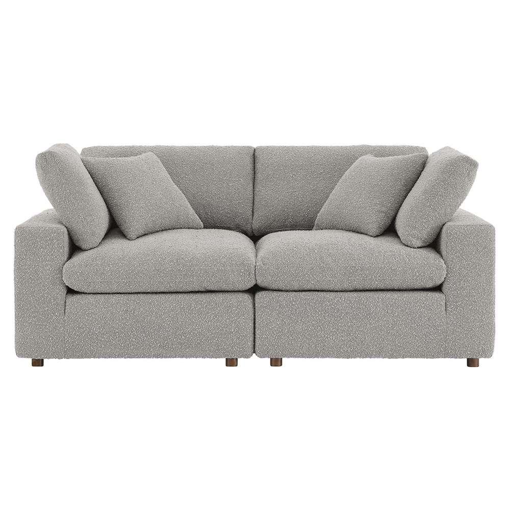 Modway - Commix Down Filled Overstuffed Boucle Fabric Loveseat in Light Gray - EEI-6361-LGR veiw 3