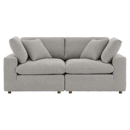 Modway - Commix Down Filled Overstuffed Boucle Fabric Loveseat in Light Gray - EEI-6361-LGR veiw 3