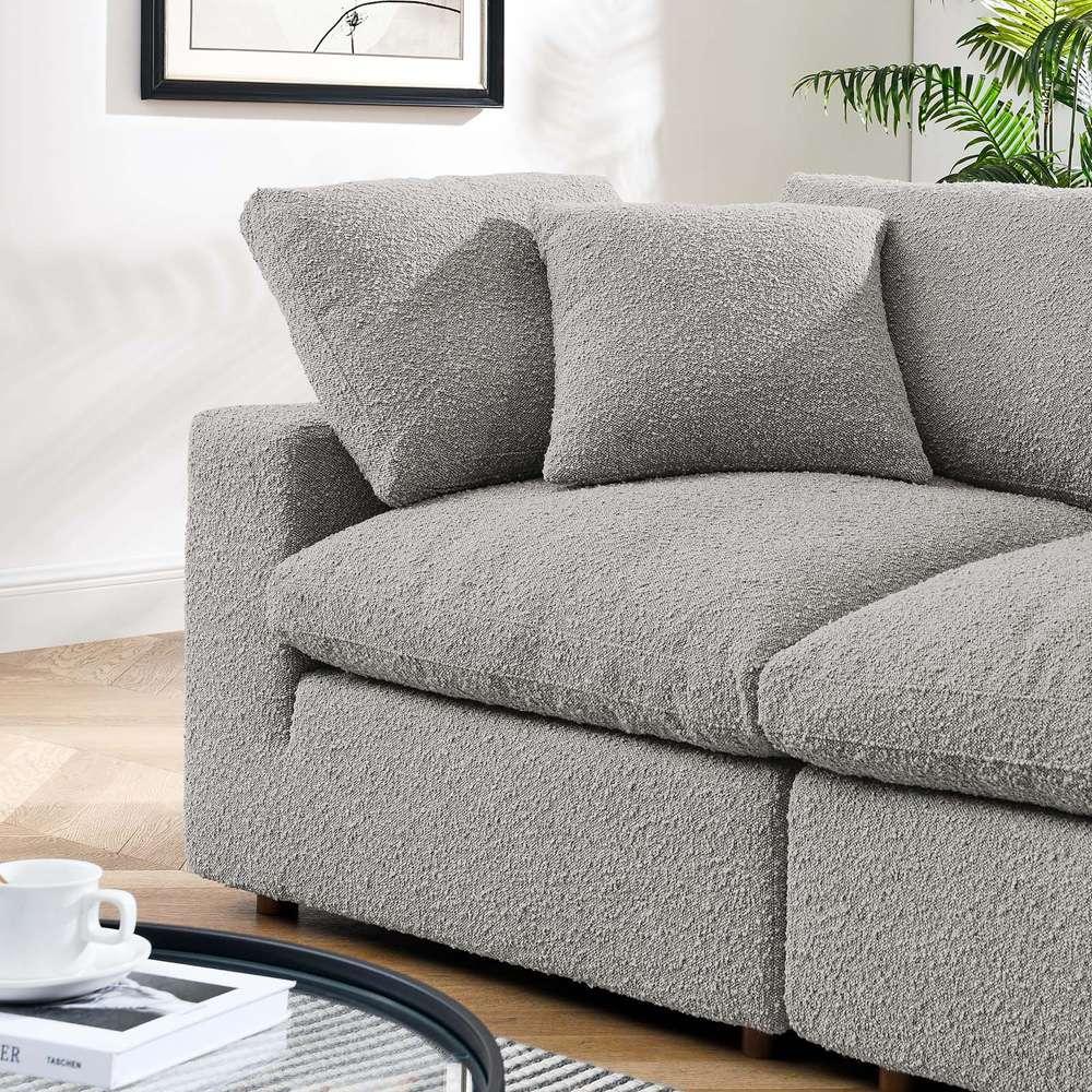 Modway - Commix Down Filled Overstuffed Boucle Fabric Loveseat in Light Gray - EEI-6361-LGR veiw 4