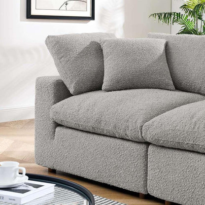 Modway - Commix Down Filled Overstuffed Boucle Fabric Loveseat in Light Gray - EEI-6361-LGR veiw 4