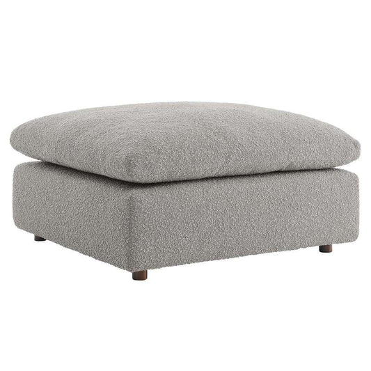 Modway - Commix Down Filled Overstuffed Boucle Fabric Ottoman in Light Gray - EEI-6258-LGR veiw 2