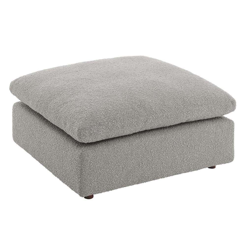 Modway - Commix Down Filled Overstuffed Boucle Fabric Ottoman in Light Gray - EEI-6258-LGR veiw 3