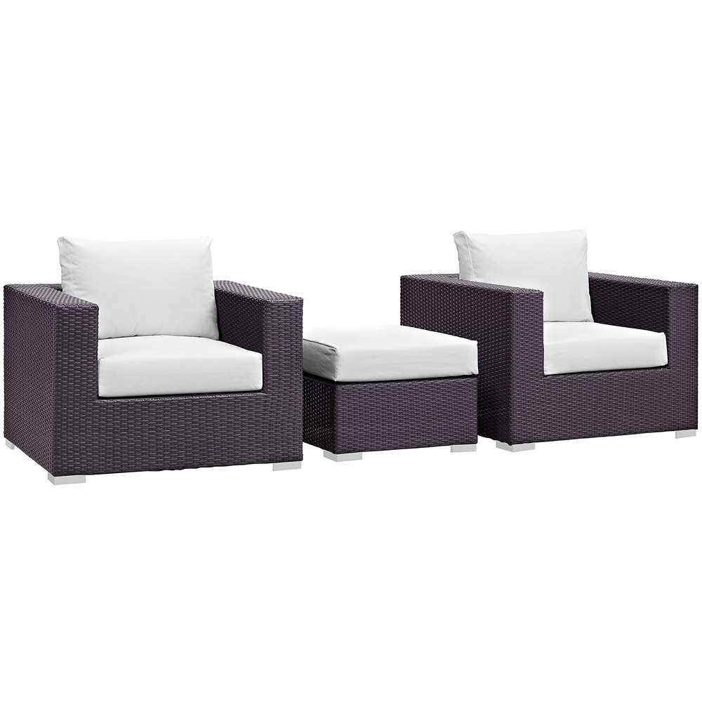 Modway - Convene 3 Piece Outdoor Patio Sofa Set - EEI-2174-EXP-WHI-SET veiw 1