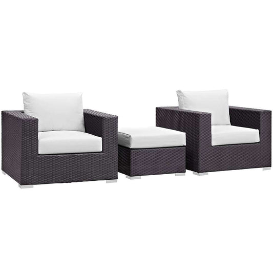 Modway - Convene 3 Piece Outdoor Patio Sofa Set - EEI-2174-EXP-WHI-SET veiw 1