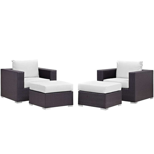 Modway - Convene 4 Piece Outdoor Patio Sectional Set - EEI-2202-EXP-WHI-SET veiw 1
