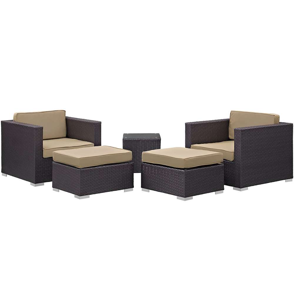Modway - Convene 5 Piece Outdoor Patio Sectional Set - EEI-1809-EXP-MOC-SET veiw 1