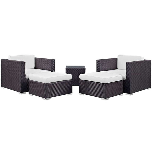 Modway - Convene 5 Piece Outdoor Patio Sectional Set - EEI-1809-EXP-WHI-SET veiw 1