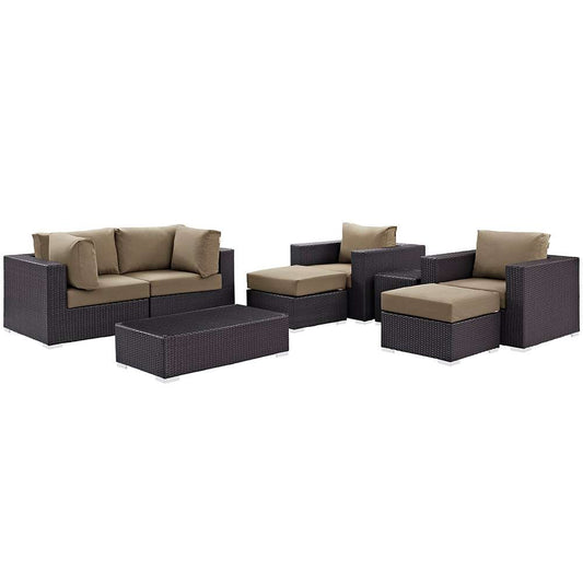 Modway - Convene 8 Piece Outdoor Patio Sectional Set - EEI-2206-EXP-MOC-SET veiw 1