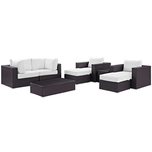 Modway - Convene 8 Piece Outdoor Patio Sectional Set - EEI-2206-EXP-WHI-SET veiw 1