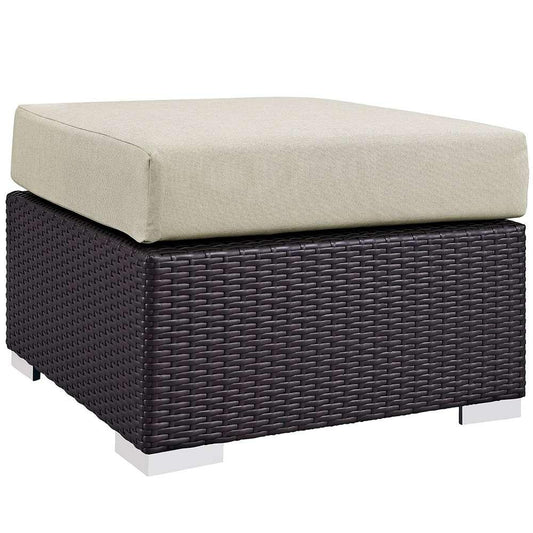 Modway - Convene Outdoor Patio Fabric Square Ottoman - EEI-1911-EXP-BEI veiw 1